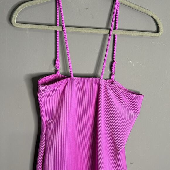 Fashion Nova Purple Ribbed Tank Dress Spaghetti Straps and Shelf Bra Size LG - Picture 2 of 8